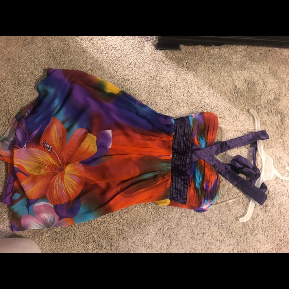 Floral halter dress